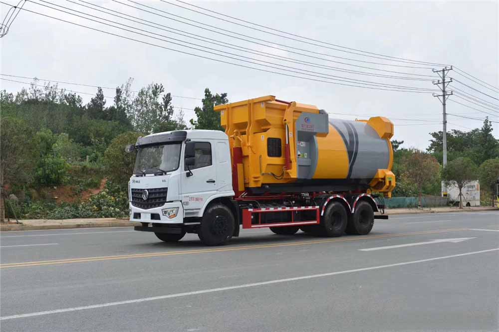 國六18方東風專底後雙橋 勾臂垃圾車